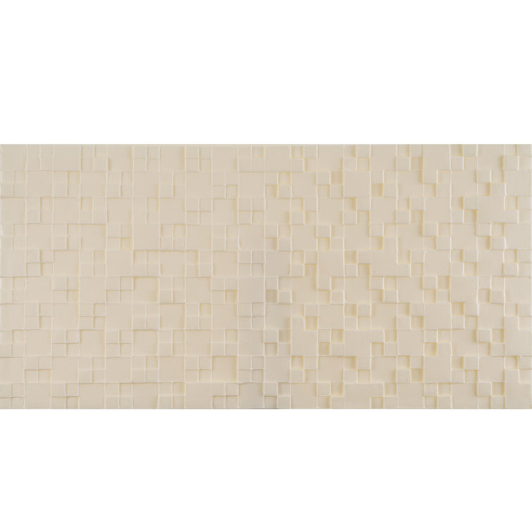 DecorWerks 11.8" x 23.3" Peel and Stick 3D Foam Wall Paneling in Ivory